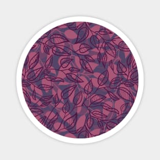 Minimalist Leaf Line Art Illustration as a Seamless Surface Pattern Design Magnet